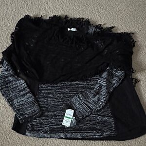 Style & Co. Black and Gray Sweater